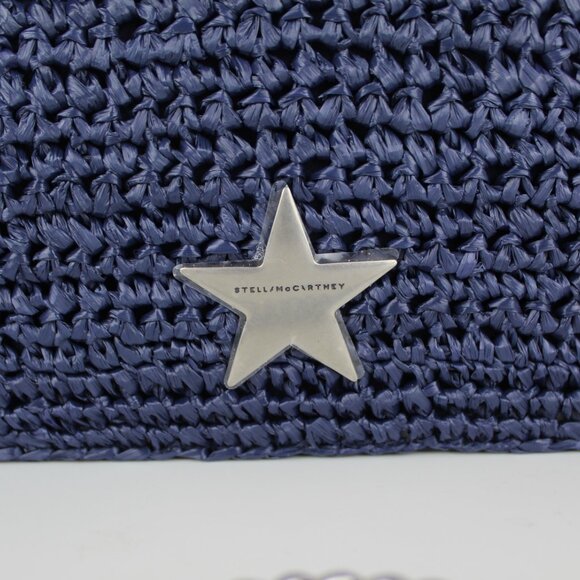 NEW STELLA MCCARTNEY Star Faux Raffia Chain Shoulder Bag - Picture 11 of 16